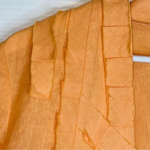 NWT Chico's linen blend Cross Hatch Haley solid marquis orange jacket, size 12 - Picture 2 of 8